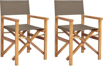 vidaXL Silla De Director 100% Poli&eacute;ster Y Teca S&oacute;lida Vidaxl