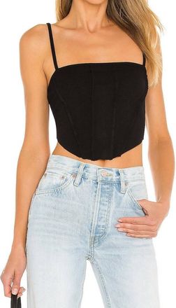 Atoìr Amalfi Raw-Cut Hem Crop Top In Black