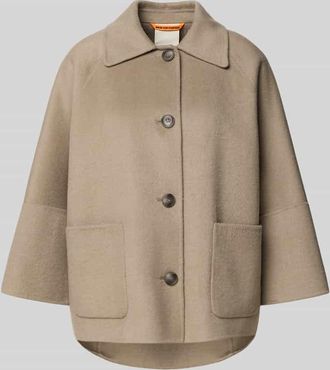 Fuchs Schmitt Relaxed Fit Jacke aus Woll-Mix mit Umlegekragen in Taupe, Gr&ouml;&szlig;e 34