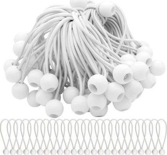 OEM Lot De 75 Tendeurs &Eacute;lastiques 250mm Boules En Plastique R&eacute;sistance Aux Intemp&eacute;ries Fixation Rapide Pour B&acirc;ches Et Tentes
