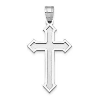 Diamond2Deal 14k White Gold Passion Cross Pendant