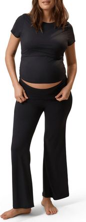 Kindred Bravely The Sunday Maternity & Nursing Pajama Set in Black at Nordstrom, Size X-Large