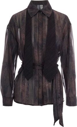 Liu Jo Camicia Digital M/L - female - Liu Jo - Shirts - Brown - XS - Blouses & Shirts