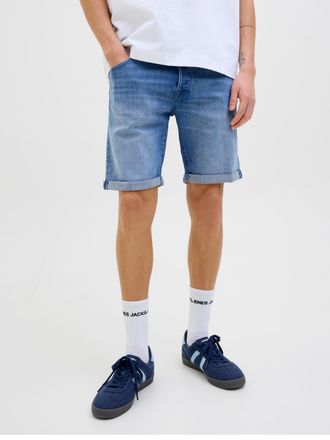 Jack & Jones Shorts JACK & JONES JJIRICK JJFOX SHORTS CB 310 SN, Herren, Gr. XXL, N-Gr, blau (blau denim pack:am 318), Web, Obermaterial: 70% Baumwolle, 28% Polyes