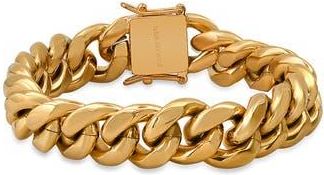 HMY Jewelry Mens Cuban Chain Bracelet in Gold at Nordstrom Rack