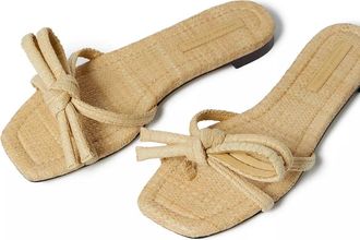 Loeffler Randall Womens Loeffler Randall Hadley Sandal Natural Raffia Bow Detail Slip On HAWK805