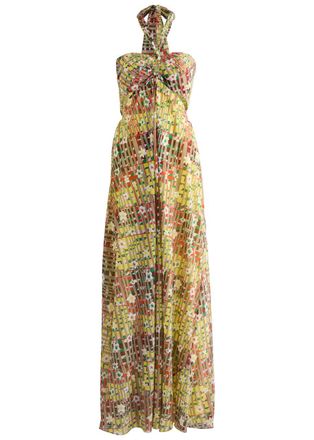 Diane Von F&uuml;rstenberg Diane Von Furstenberg Ainslina Printed Cotton-blend Maxi Dress - Multicoloured - S (UK8-10 / S)
