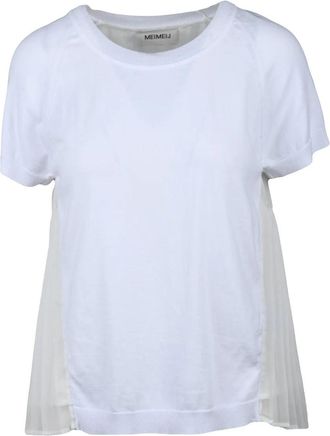 Meimeij Refined Knit Top with Voile Back Detail