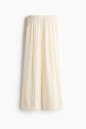 H&M Schlupfhose aus Crinklestoff - Cremefarben