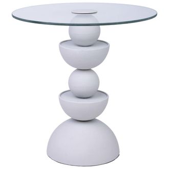 Wanderlust Deco Mesa auxiliar de cristal y metal 45x45x49h cm