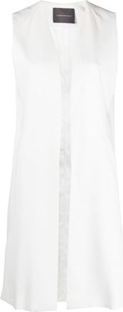 Lorena Antoniazzi sleeveless V-neck coat - women - Acetate/Viscose/Spandex/Elastane/Acetate/Polyester - 42 - White