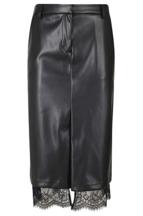 Ermanno Scervino Black Straight Lace Trim Skirt