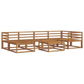vidaXL Conjunto De Sof&aacute;s De Exterior 7 Pcs Natural Vidaxl