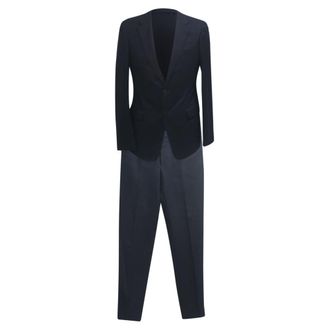 Prada Suit Jacket and Trousers in Navy Blue Virgin Wool