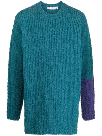 Off-white chunky knit jumper - Blue