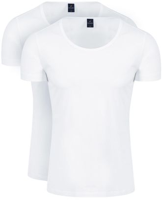 Suitable Otaru T-Shirt Wide Round Neck White 2-Pack