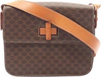 Celine Pre-owned Cross Body Bags, female, Brown, Size: ONE SIZE Pre-owned Vintage Canvas Shoulder Bag