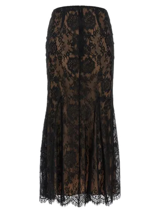 Self Portrait Lace Mermaid Skirt - Black