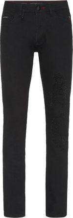 Philipp Plein Super Straight Cut Dragon Strass - Heren - Slim Fit Jeans - Zwart - W33 - Katoen - Jeans