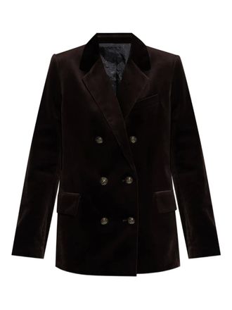 Zadig&Voltaire double-breasted velvet blazer - Brown