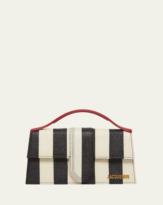 Jacquemus Le Grand Bambino Striped Top-Handle Bag