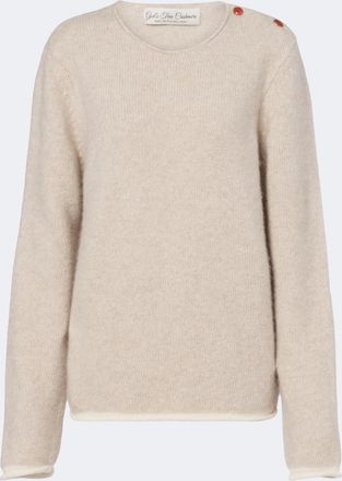 God's True Cashmere Sand cashmere sweater with carnelians