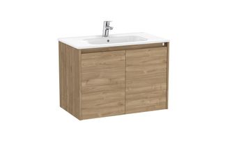 Roca Roca - Pack Unik Mueble De 2 Puertas + Lavabo Tenet Color: Nogal