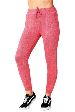 French Kyss Melange Joggers In Coral