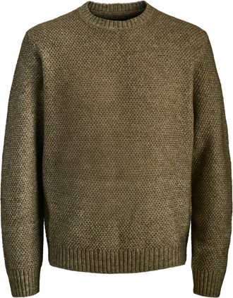 Jack & Jones Strickpullover JACK & JONES JPRBLAWILSON KNIT CREW NECK, Herren, Gr. XXL, beech detail:melange, Strick, Obermaterial: 64% Polyester, 30% Polyacryl, 6%