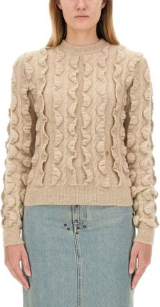 Moschino Beige Knitted Crew Neck Sweater