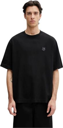 Maison Kitsun&eacute; Fox Head Oversize Tee - Heren - Tops - Zwart - Maat: XL Katoen