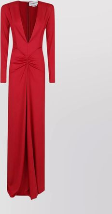 Victoria Beckham long sleeves deep v-neck gown
