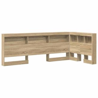 Berkfield Home Storage Headboard with Shelf Sonoma oak 80 cm Engineered wood in Light Tan