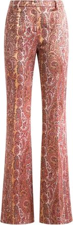 Etro Pantaloni svasati con stampa paisley - Rosso