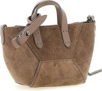 Brunello Cucinelli Micro BC Duo Bag - Dames - Handtassen - Bruin - ONE Size - Leer - Tassen