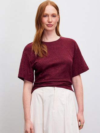 Contemporaine Womens Embossed flowers T-shirt