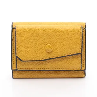 Valextra Yellow Leather Wallet (Tri-Fold) (Pre-Owned)