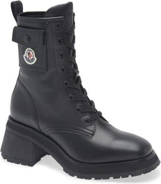 Moncler Gigi Logo Pocket Boot in Black at Nordstrom, Size 8Us