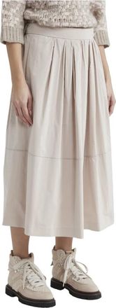 PESERICO Geplooide Midi-rok - Dames - Midirokken - Beige - S - Rokken