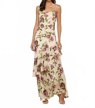 L'agence Viola Silk Cowl-Neck Gown In Romantic Rose