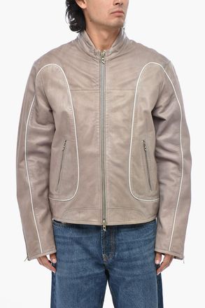 Diesel Leather Jacket L-KRIX Vintage Effect Diesel