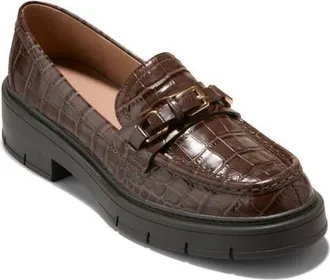 Cole Haan Grand Flex Fenella Loafer in Fondue Fudge Croc Print at Nordstrom, Size 9.5