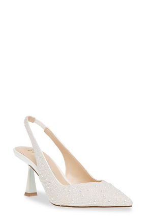 Betsey Johnson Clark Slingback Pointed Toe Pump in Ivory at Nordstrom, Size 5.5