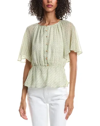 Vince Camuto Double Ruffle Button Down Shirt
