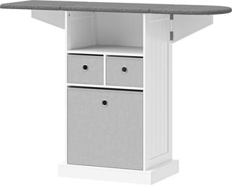 HOMCOM Mueble de plancha 121x37x89.5 cm blanco