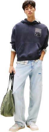 Tommy Jeans Grafische heren Hoodie (Zwart)