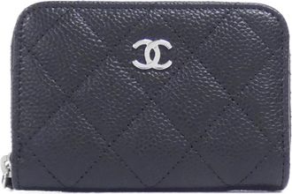 Chanel Black Grained Calfskin Coin Purse/Coin Case (Pre-Owned)