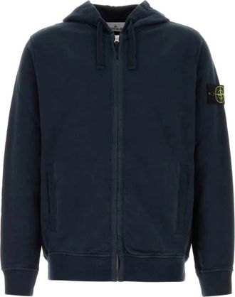 Stone Island Stijlvolle ritsjassen - Heren - Vesten met rits - Blauw - S - Hoodies & sweatvesten