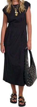 Frame Denim Jersey Nipped Midi Dress In Black