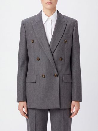 Stella McCartney Blazer doppiopetto in pura lana con rever a lancia